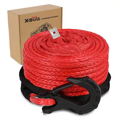 X-BULL  23800LBS  3/8 X100ft Red Synthetic Winch Rope  Recovery Cable Line • $79.90