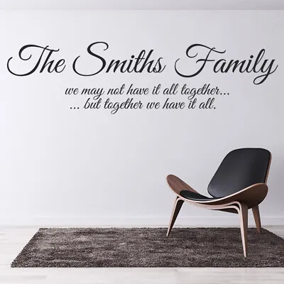 £10.98 • Buy Personalised Name Family Quote Wall Sticker WS-32402