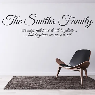 Personalised Name Family Quote Wall Sticker WS-32402 • £10.98