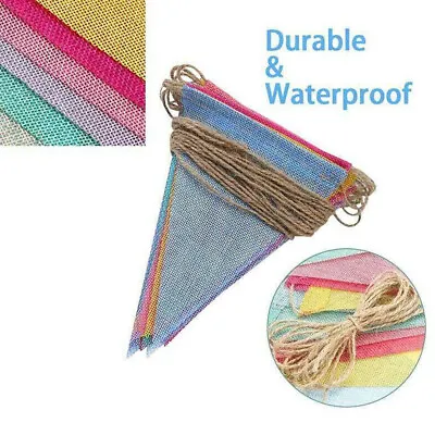 £2.35 • Buy Garden Outdoor Bunting 6-72 Triangle Flags Durable Waterproof Party Decor Banner