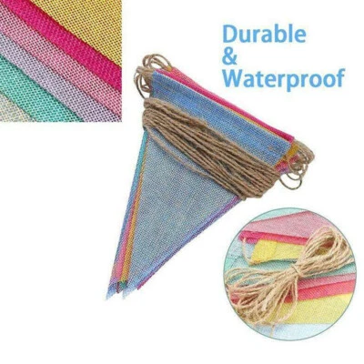 £2.35 • Buy Garden Outdoor Bunting 6-72 Triangle Flags Durable Waterproof Party Decor Banner