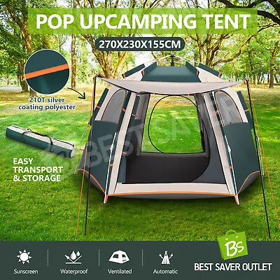$86.75 • Buy 5 Person Camping Beach Tent Camping Shelter Pop Up Instant Shade Outdoor Hiking
