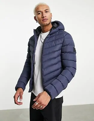 Night Addict Padded Hooded Jacket (Navy Large) • £19.90