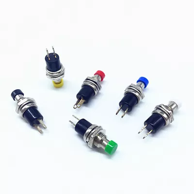 6PCS Mini Push Button Switch Round 7mm Thread Momentary/Unlock 1NO Contact 2 Pin • $1.43