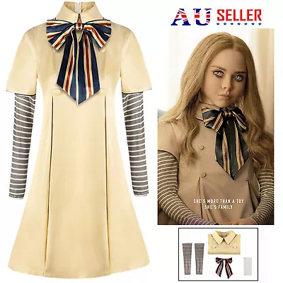 Thriller Movies M3GAN Costume Megan Dress AI Doll Robots Kids Halloween Cosplay • $37.85