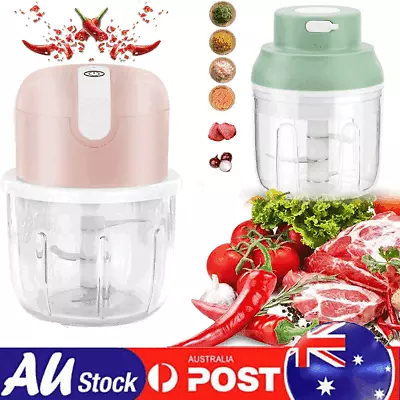 250ML Electric Garlic Chopper Vegetable Food Slicer Grinder Blender Crusher • $15.99