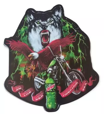 Mountain Dew Die Cut Metal Tin Sign Angry Wolf Eagle Motorcycle 11  X 14  • $19.95