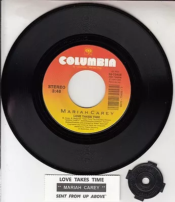 MARIAH CAREY  Love Takes Time 7  45 Rpm Record + Juke Box Title Strip NEW RARE! • $20.22