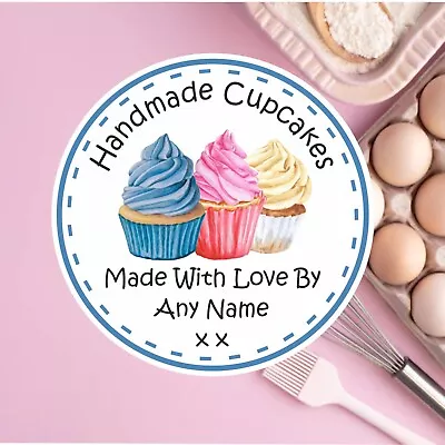 39 Personalised Baking Cake Labels Handmade Cupcake Design Boxes Bags Gift • £2.99