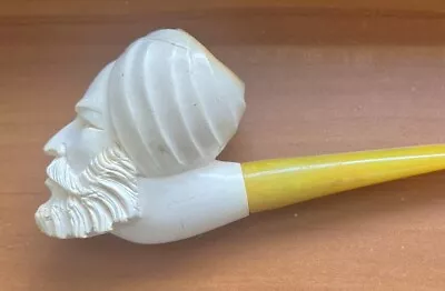 Vintage Meerschaum Pipe Man With Detailed Turban / Hat - Head - Beard • $20