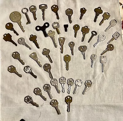 Lot Of 45 Vintage Metal Keys. Hotel Auto Lockbox? Parker Wichita KS +++ • $4.99