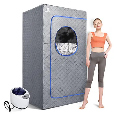 New Gray Full Size Personal Sauna Portable Tent Steamer Heated Detox Home Spa  • $109.99