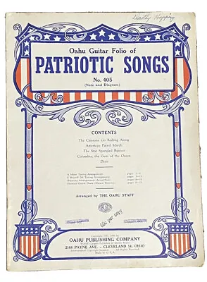 VTG Oahu Guitar Folio Of Patriotic Songs #405 By Oahu Staff Sheet Music • $8