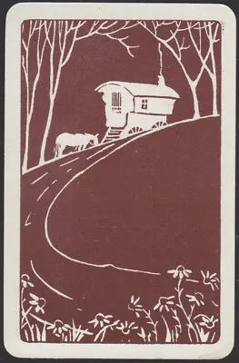 Playing Cards 1 Single Card Old Vintage GYPSY CARAVAN + HORSE Art Picture Design • $6.11