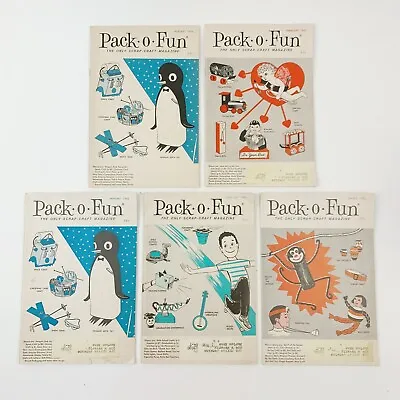 5 Children's Pack-o-Fun Magazine's Vintage January-March June-July 1965 Ages 3-8 • $15