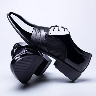 Mens Formal Oxford Dress Business Casual Wedding Party Pointed Toe Leather Shoes • £25.79