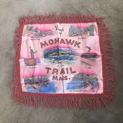Antique Souvenir Pillowcase Mohawk Trail Massachusetts Native American Scene • $23.99