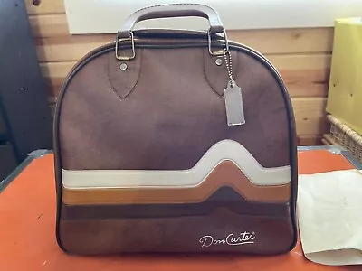 Vintage Don Carter  Bowling Ball Bag Chevron Brown Stripe W/Shoe Rack • $20