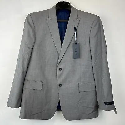 Tommy Hilfiger Sz 42 Mens Trim Fit Suit Jacket Classically Tailored Wool Gray • $49.99