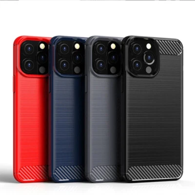 $8.55 • Buy Carbon Fiber Case For IPhone 11 12 13 14 Pro Max Mini 8 7 Plus XR XS Slim Cover