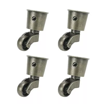 4Pack Metal Vintage Swivel Round Cup Caster 2.6x1.5 Inch Swivel Wheel Caster ... • $34.32