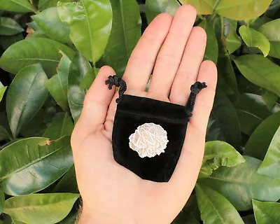 $6.25 • Buy Desert Rose Selenite Flower: Protection Set - Stone Plus Velvet Bag (Rock Bud)