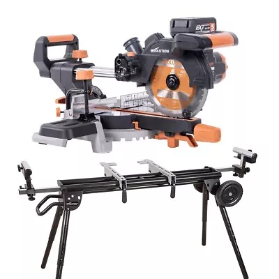 £299.99 • Buy Evolution Cordless R185SMS-Li Sliding Mitre Saw &  Pro Stand Bundle