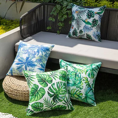 Garden Furniture Seat Pillowcase Outdoor Tropical Plant Waterproof Cushion Cover • £6.55