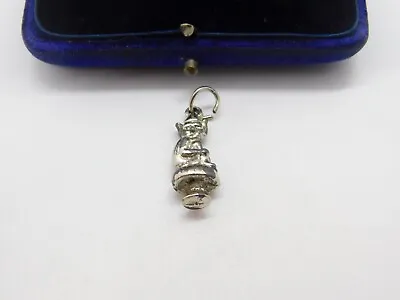 Sterling Silver Cornish Pixie On Mushroom Charm Pendant Vintage C1970 • $31.94