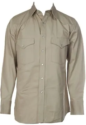 Cavender's CC725 Cowboy Workwear Long Sleeve Snap Closure Cotton Work Shirt • $21.99