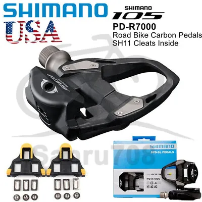 Shimano 105 PD-R7000 Carbon Fiber SPD-SL Clipless Pedal Road Bike SH11 Cleat Set • $64.88