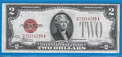 1928 D $2 USN-Legal Tender NoteRed SealCirc VFNice! • $6.50