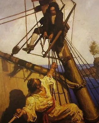 VTG Art N C Wyeth 2 In 1 Road Vidalia 1912 Israel Hands 1911 Pirate Blackbeard • $12.24