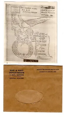 1943 WWII Illustrated V-Mail - Merry Christmas From North Africa APO 528 • $17.50