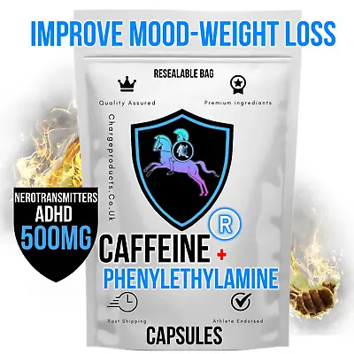 £7.99 • Buy Caffeine Phenylethylamine Capsules 500mg Caffiene STRONG Mental Focus Tablets