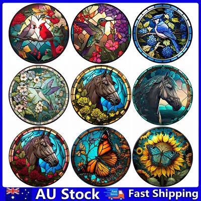 $7.20 • Buy Round 5D DIY Full Drill Diamond Painting Animal Art Stained Glass Embroidery Kit