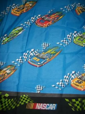 Single Twin Flat Bed Sheet Nascar Race Car Blue Dan Rivers USA Poly Cotton Blue • $8.48