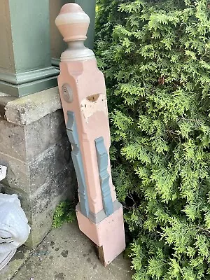 ANTIQUE Large VICTORIAN OAK  NEWEL POST LAMP COLUMN Architecture Salvage • $399.99