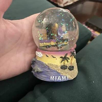 Vintage Miami Snow Globe 4” Tall X 2.75 Wide At Diameter Base • $21