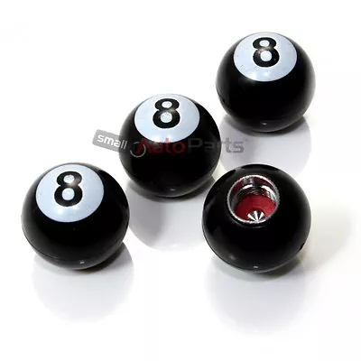 (4) Car Truck Bike ***POOL 8 BALL***  Tire/wheel Air Valve Stem CAPS Covers Set • $4.88