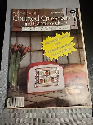 Vintage 1985 Magazine Womens Circle Counted Cross Stitch And Candlewicking.  • $6