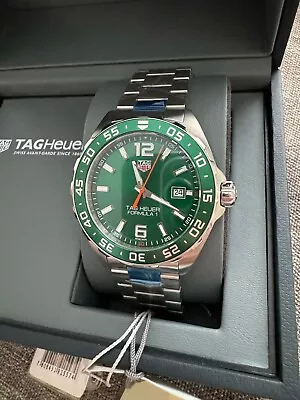 TAG Heuer Formula 1 Green Dial 43mm Men's Quartz Steel Watch WAZ1017.BA0842 • $920