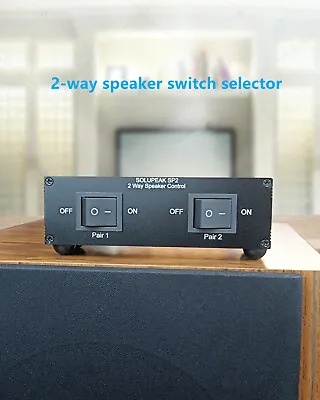 Premium 2 Zone Speaker Selector Switch Box 2 Way Stereo Audio Speaker Switcher • £51.48