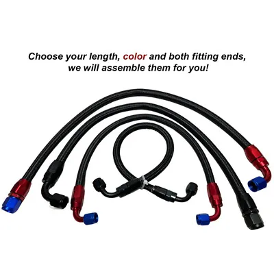 AN4 AN6 AN8 AN10 Nylon Braided CPE Fuel Hose Oil Fuel Gas Line With CPE Fitting • $21.99