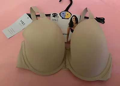 Marks & Spencer Body NEW Almond Underwired Full Cup Lightly Padded T-shirt Bra • £11.99