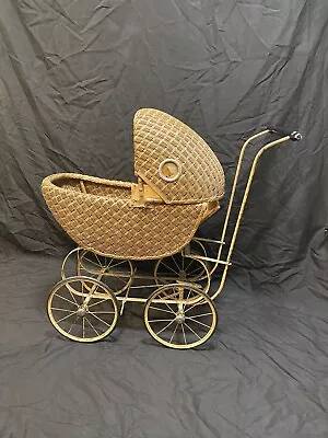 1910-1920? Antique Wicker Full Size Baby Carriage Stroller Buggy Vintage • $280