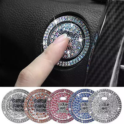 Push To Start Button Cover Car Accessories For Women Bling Ring Emblem Sticker • $8.27