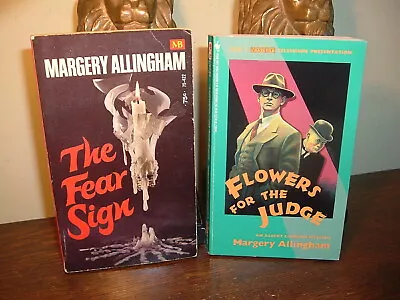 MARGERY ALLINGHAM (2 Books) FLOWERS FOR THE JUDGE And THE FEAR SIGN • $5.85