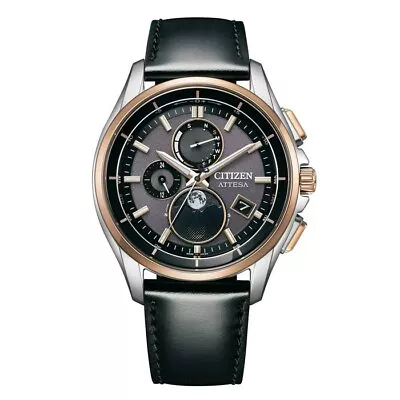 CITIZEN ATTESA BY1004-17X Brown Moon Phase Eco-Drive Radio With Box Fast Ship • $622.97