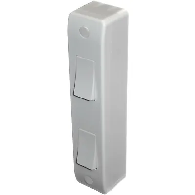 £5.50 • Buy 2 Gang Architrave Light Switch With Surface Box Double 1 Or 2 Way White Curved